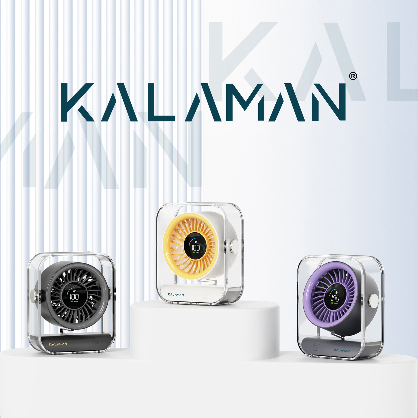 KALAMAN Desk Fan, 4000mAh Ultra Quiet Air Circulator Fan, 5 Speeds with Strong Airflow, 120° Rotate Portable Fan For Bedroom Home Office Desktop Travel