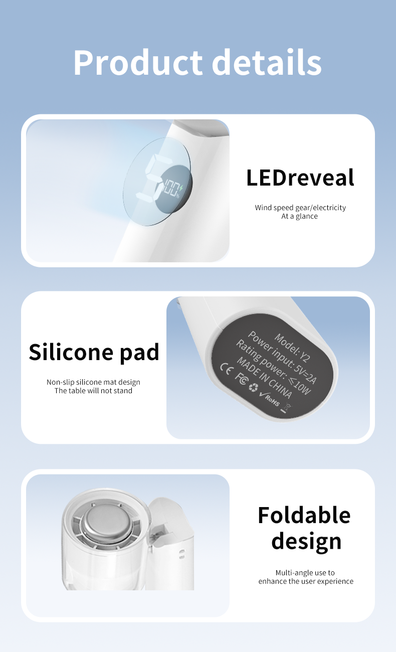 KALAMAN Handheld Portable Fan with Cooling Tech 5000mAh Rechargeable Personal Fan Up to 15H Cooling Time Powerful 12000 RPM