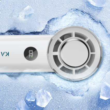 KALAMAN Handheld Portable Fan with Cooling Tech 5000mAh Rechargeable Personal Fan Up to 15H Cooling Time Powerful 12000 RPM