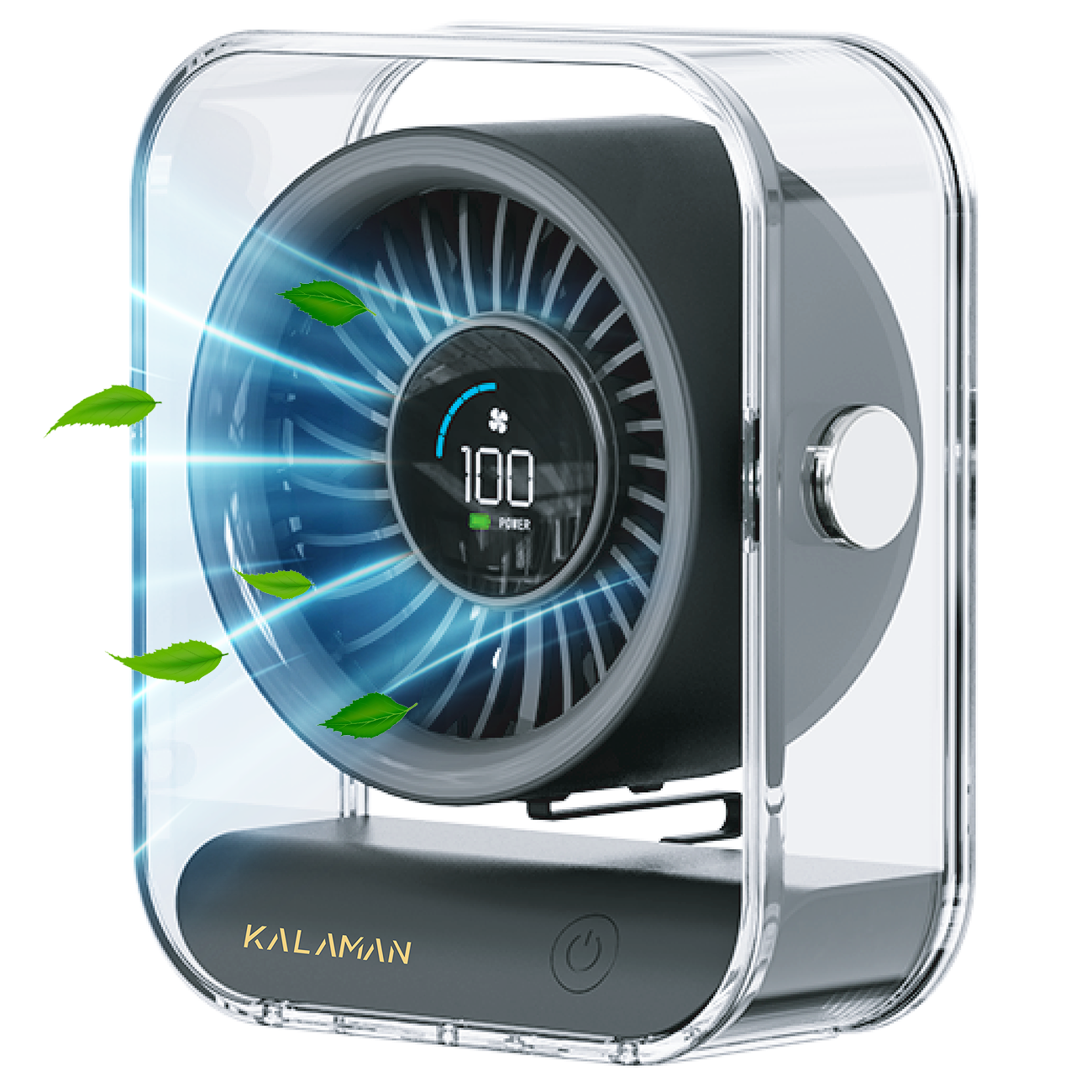 KALAMAN Desk Fan, 4000mAh Ultra Quiet Air Circulator Fan, 5 Speeds with Strong Airflow, 120° Rotate Portable Fan For Bedroom Home Office Desktop Travel