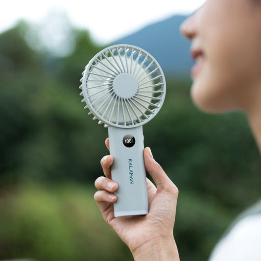KALAMAN Handheld Fan, 12000 RPM 3600mAh Portable Hand Fan, Mini Personal Rechargeable Hand Held Fan, Max 15Hrs Battery Operated USB Small Fan with 5 Speeds