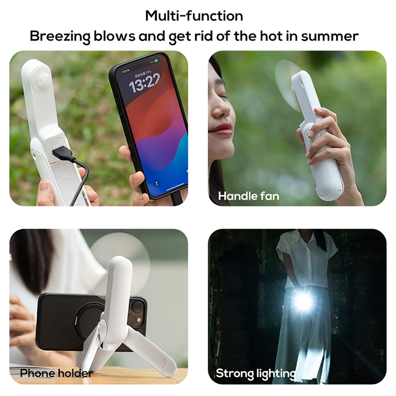 KALAMAN 4 IN 1 Pocket Fan Handheld Mini Fan, 2000mAh USB Rechargeable Portable Fan