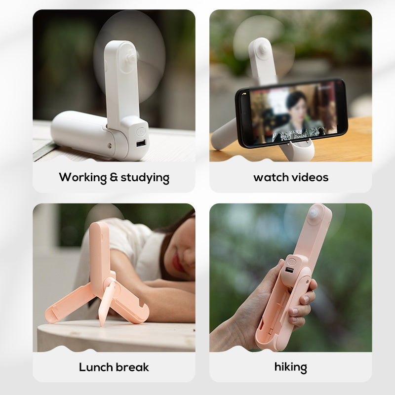 KALAMAN 4 IN 1 Pocket Fan Handheld Mini Fan, 2000mAh USB Rechargeable Portable Fan