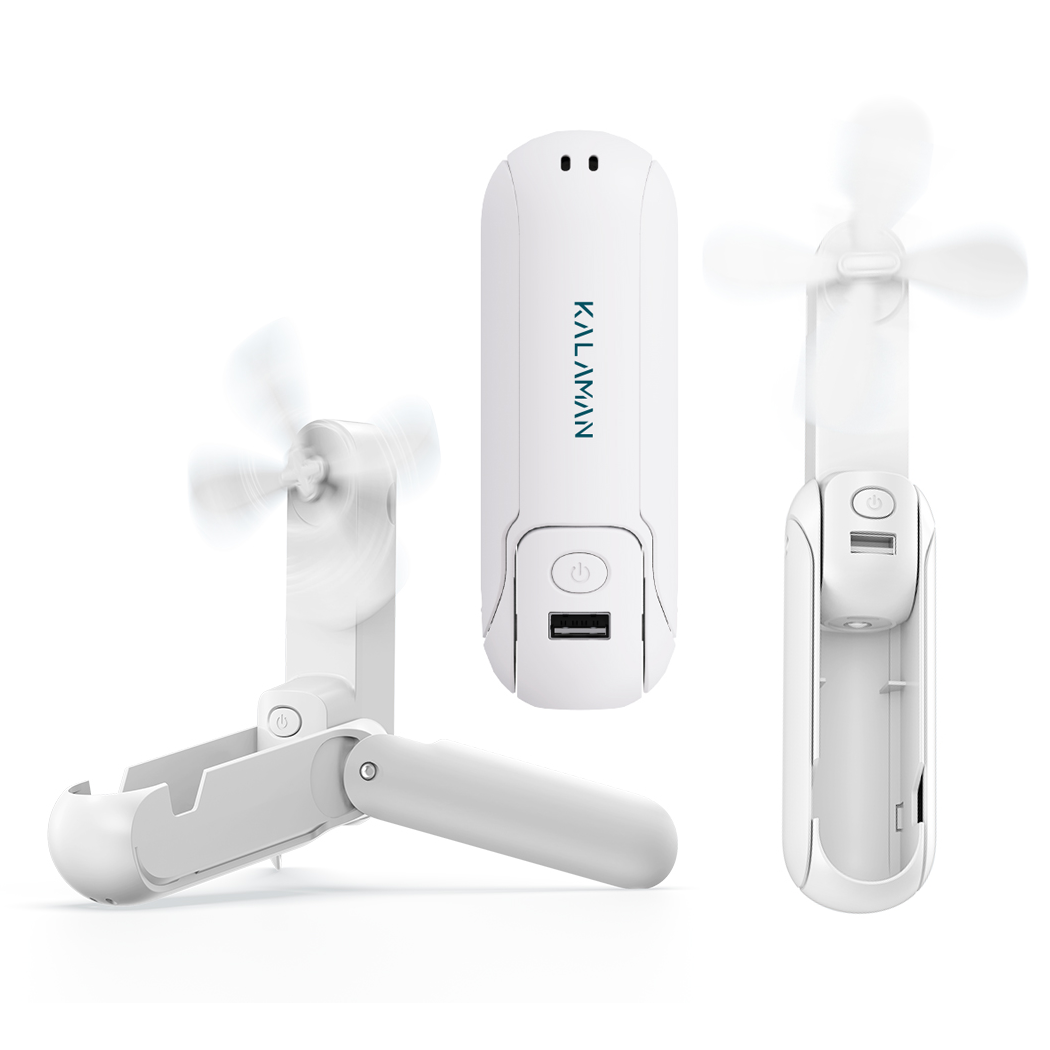 KALAMAN 4 IN 1 Pocket Fan Handheld Mini Fan, 2000mAh USB Rechargeable Portable Fan